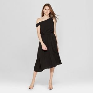 Anthropologie Black Mossimo One Shoulder Dress